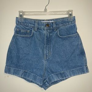 American Apparel high waisted jean shorts
